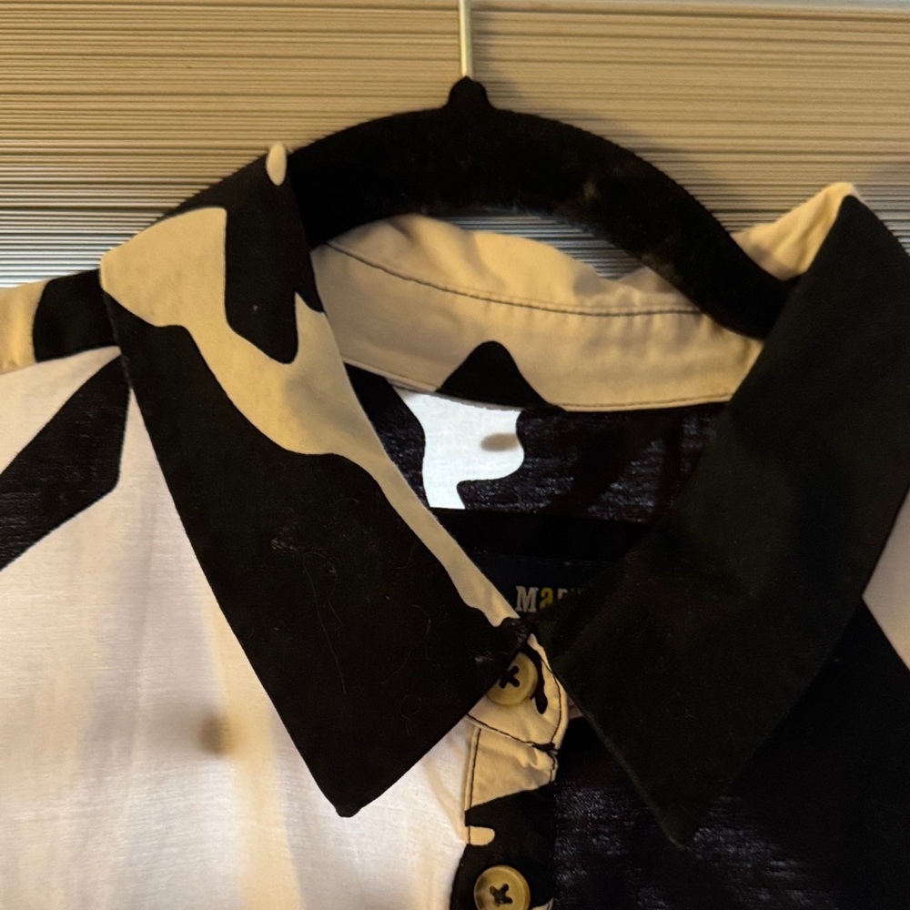 Maeve Black & cream Abstract Long Button-Up Duster XL - Picture 3 of 4